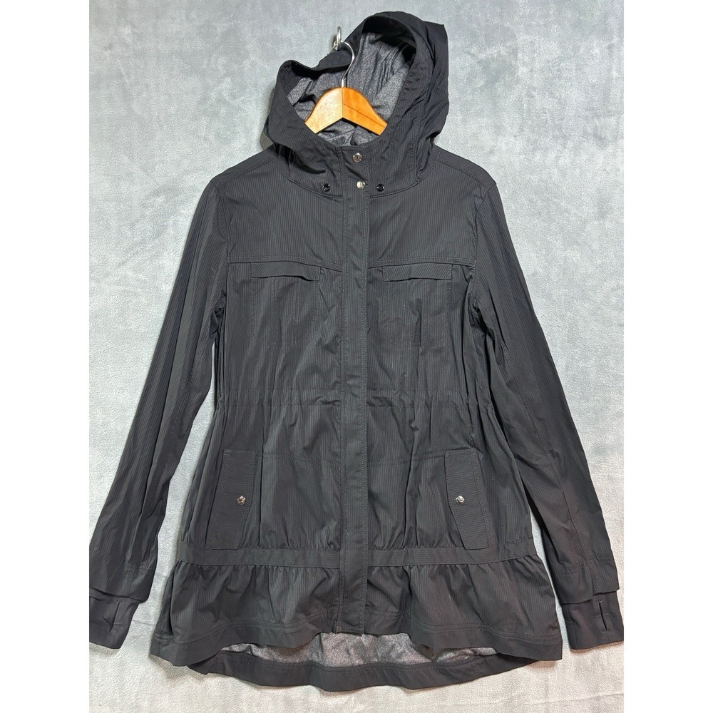 Lululemon women's gray apres practice anorak jacket Size 6 No Pull Strings Sport